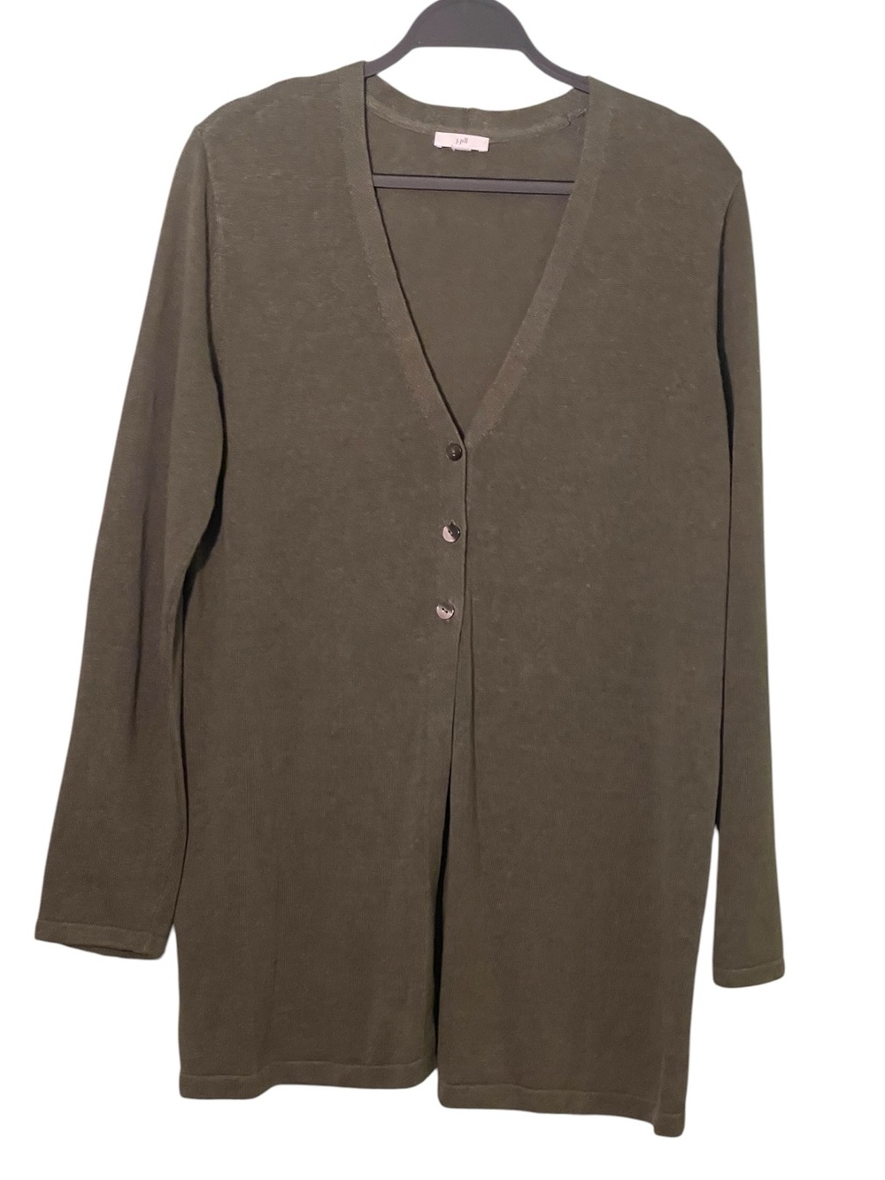 J. Jill linen blend long line button front cardigan. Size XL GUC - Picture 3 of 6